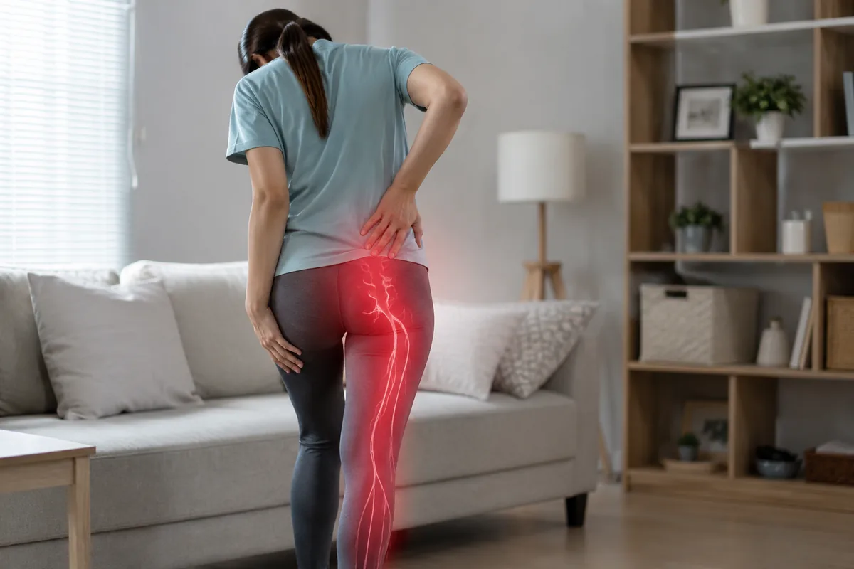 อาการปวดหลังส่วนล่างร้าวลงขาตามแนวเส้นประสาท (sciatica)
